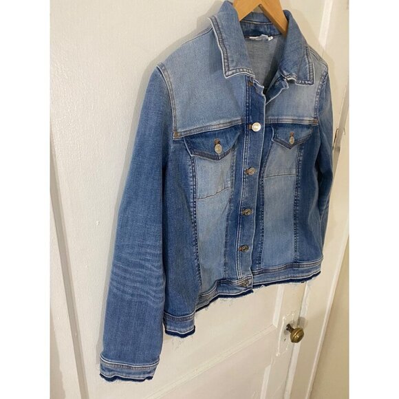 Chico's Women's Blue Button Front Classic Denim Jacket - Medium - Picture 2 of 14